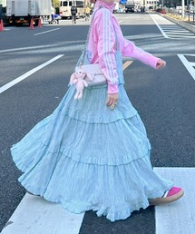 フリルティアードキャミワンピ