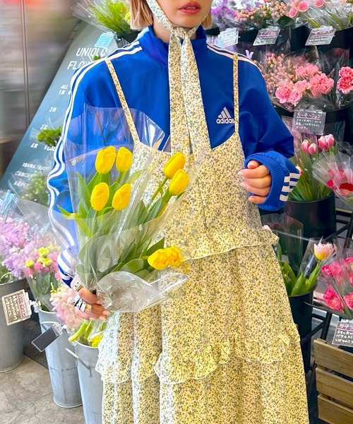 【美品】コーデ売り♡フレア キャミワンピース＆リブ フリルノースリーブトップス 前後2wayフリルスリーブチュールトップス+フレアキャミ