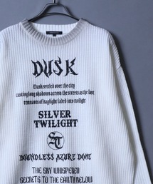 ANPAS（アンパス）の「Spray Lettering＆Logo Print knit/スプレー加工 レタリング＆ロゴプリント デザインニット プルオーバー クルーネック（ニット/セーター）」
