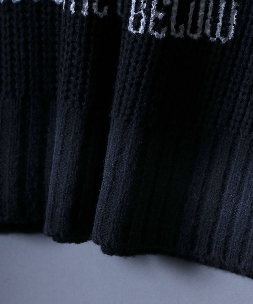 ANPAS(アンパス)の「Spray Lettering&Logo Print knit/スプレー加工 レタリング&ロゴプリント デザインニット プルオーバー クルーネック(ニット/セーター・メンズ・ホワイト/ブラック・M/L)」の5枚目の写真