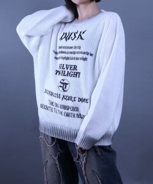 coco 中古 アンパスィ and per se レディース セーター LL 白 ホワイト クルーネックニット ロゴ総柄 中古 レディース アンパスィ and per se セーター L 白 ホワイト