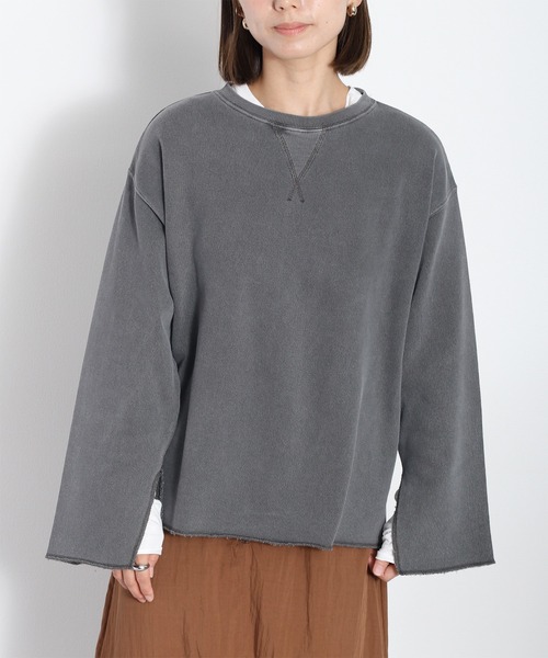 cepo(セポ)の「〈セットアップ対応〉16/10 裏毛ソデフレアプルオーバー(スウェット・レディース・チャコール/グレー/ピンク・M)」の2枚目の写真