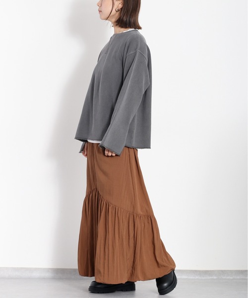 cepo(セポ)の「〈セットアップ対応〉16/10 裏毛ソデフレアプルオーバー(スウェット・レディース・チャコール/グレー/ピンク・M)」の14枚目の写真