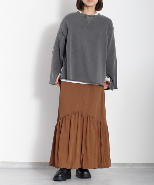 cepo(セポ)の「〈セットアップ対応〉16/10 裏毛ソデフレアプルオーバー(スウェット・レディース・チャコール/グレー/ピンク・M)」の18枚目の写真