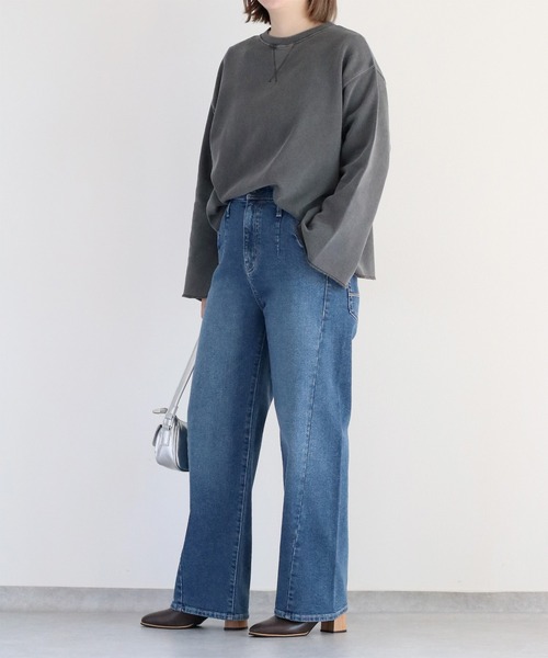 cepo(セポ)の「〈セットアップ対応〉16/10 裏毛ソデフレアプルオーバー(スウェット・レディース・チャコール/グレー/ピンク・M)」の5枚目の写真