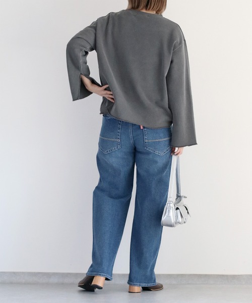 cepo(セポ)の「〈セットアップ対応〉16/10 裏毛ソデフレアプルオーバー(スウェット・レディース・チャコール/グレー/ピンク・M)」の6枚目の写真