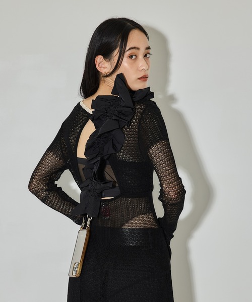 新品 TULE FRILL STRAP チュール パール ストラップ チュールフリルスマホショルダーストラップ｜レディース