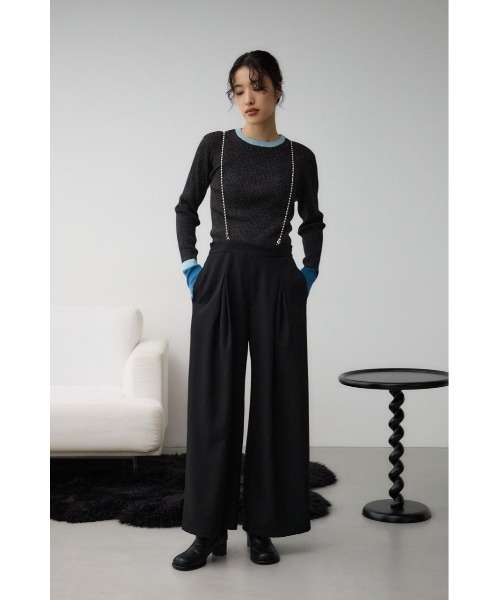 AZUL by moussy(アズールバイマウジー)の「グリッターリブ長袖ニットトップス(ニット/セーター・レディース・ブラック/グレー・SMALL/MEDIUM)」の5枚目の写真