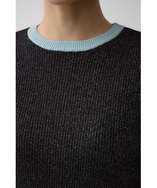 AZUL by moussy(アズールバイマウジー)の「グリッターリブ長袖ニットトップス(ニット/セーター・レディース・ブラック/グレー・SMALL/MEDIUM)」の9枚目の写真