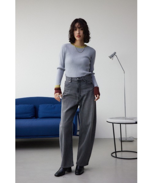 AZUL by moussy(アズールバイマウジー)の「グリッターリブ長袖ニットトップス(ニット/セーター・レディース・ブラック/グレー・SMALL/MEDIUM)」の17枚目の写真