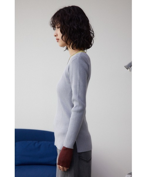 AZUL by moussy(アズールバイマウジー)の「グリッターリブ長袖ニットトップス(ニット/セーター・レディース・ブラック/グレー・SMALL/MEDIUM)」の19枚目の写真