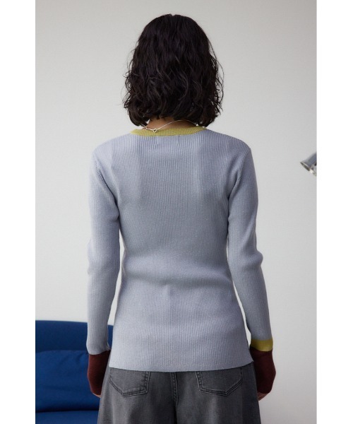 AZUL by moussy(アズールバイマウジー)の「グリッターリブ長袖ニットトップス(ニット/セーター・レディース・ブラック/グレー・SMALL/MEDIUM)」の20枚目の写真