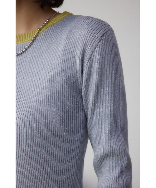 AZUL by moussy(アズールバイマウジー)の「グリッターリブ長袖ニットトップス(ニット/セーター・レディース・ブラック/グレー・SMALL/MEDIUM)」の22枚目の写真