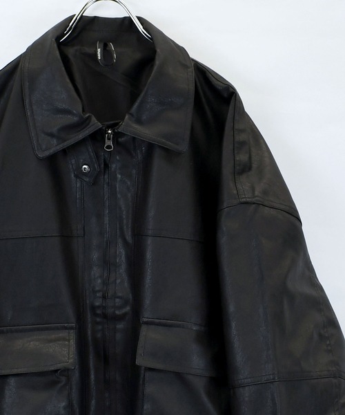 Vintage-like synthetic leather A-2 jacket/ヴィンテージライク 合成皮革 A-2 ジャケット（ブルゾン）｜HALHAM（ハルハム）
