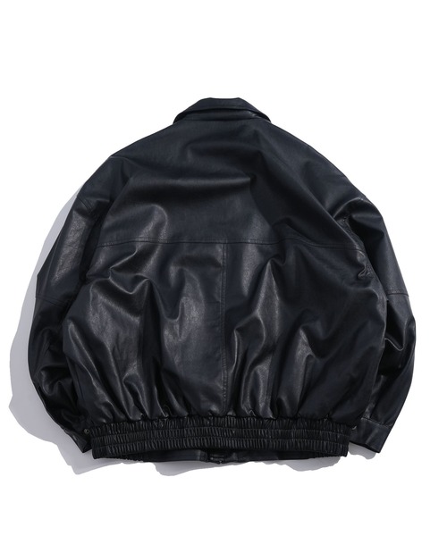 おしゃれスタ（オシャレスタ）の「Vintage-like synthetic leather A-2 jacket/ヴィンテージライク 合成皮革 A-2 ジャケット オーバーサイズ メンズ レディース（ブルゾン・メンズ・ブラウン/ブラック・M/L/XL）」の14枚目の写真