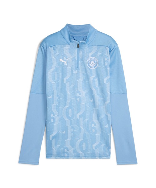【セール】PUMA プーマ キッズ サッカー マンチェスターシティ FC 2024-25 プレマッチ 1/4 ジップ トップス 116-164cm（Tシャツ/カットソー）｜PUMA（プーマ）