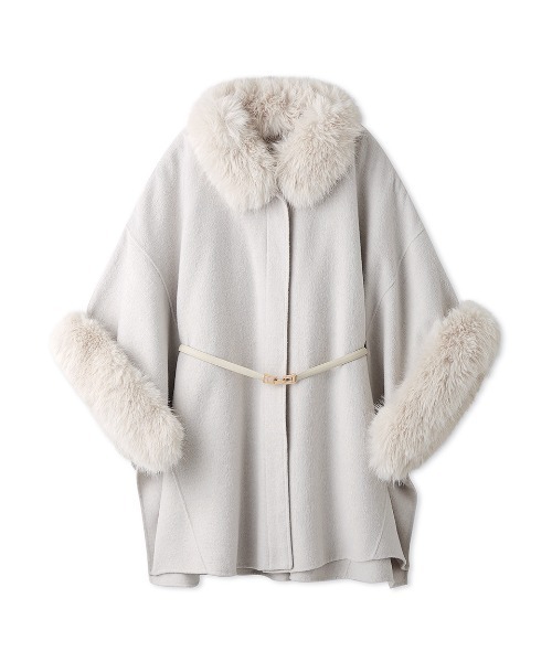 SNIDELファー付きミドルケープコート MOC ファー付きミドルケープコート(コート)｜アウター｜SNIDEL