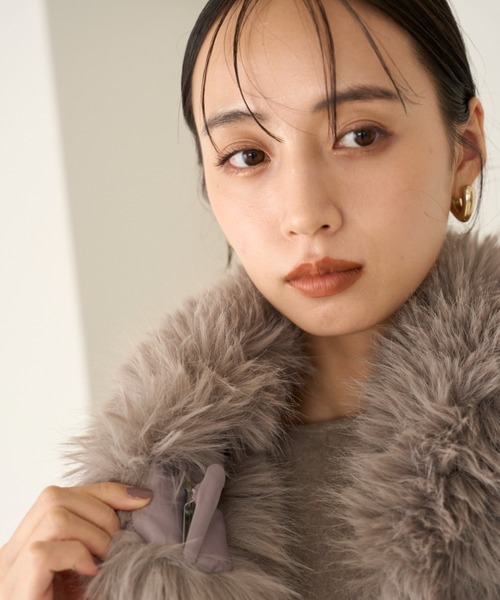 SNIDEL ファー付きミドルケープコート IVR ファー付きミドルケープコート(コート)｜アウター｜SNIDEL