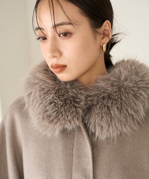 ファー付きミドルケープコート（その他アウター）｜SNIDEL（スナイデル