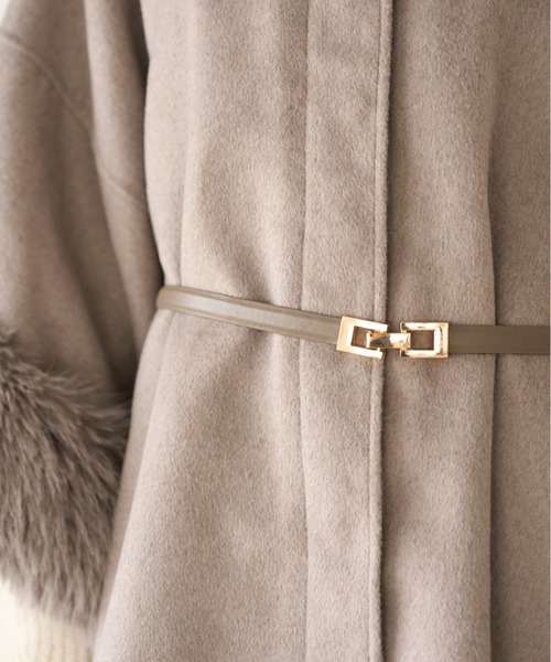 SNIDEL ファー付きミドルケープコート ファー付きミドルケープコート｜SNIDEL スナイデル