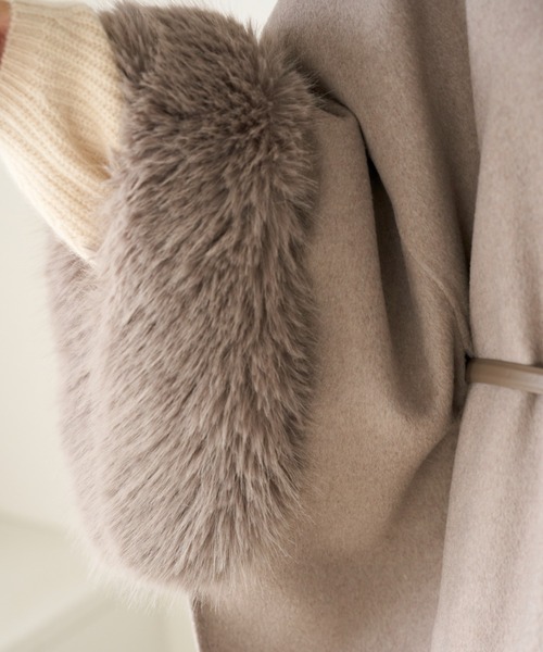 SNIDEL（スナイデル）の「ファー付きミドルケープコート（その他アウター・レディース・アイボリー/モカ/イエロー・FREE）」の14枚目の写真