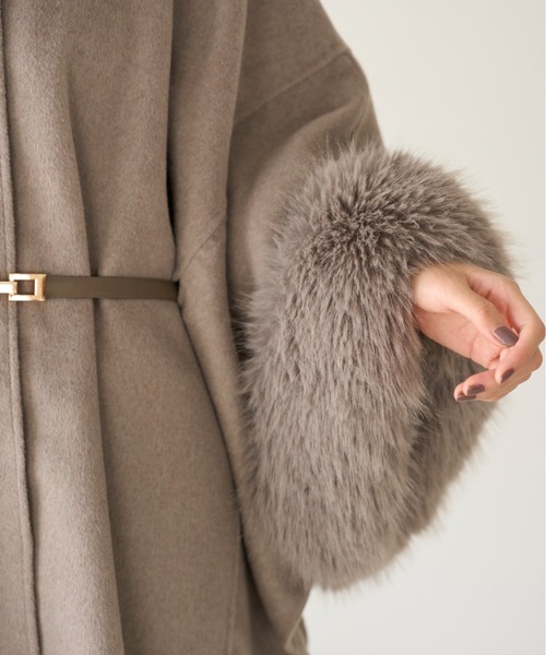 ファー付きミドルケープコート（その他アウター）｜SNIDEL（スナイデル