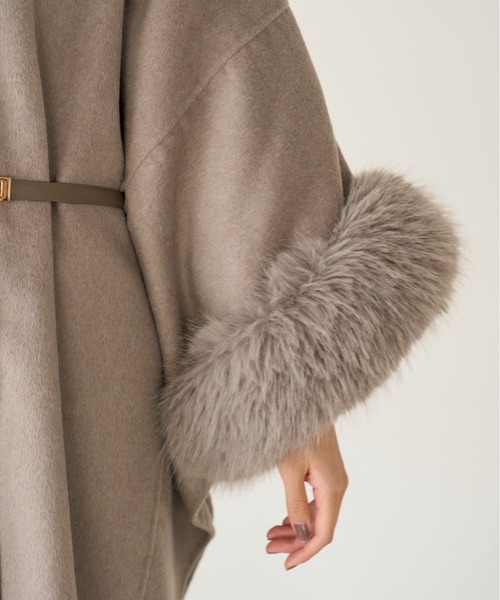 SNIDEL（スナイデル）の「ファー付きミドルケープコート（その他アウター・レディース・アイボリー/モカ/イエロー・FREE）」の17枚目の写真