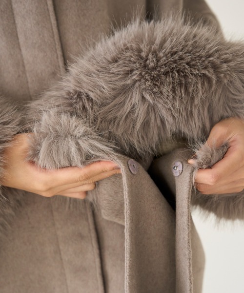 ファー付きミドルケープコート（その他アウター）｜SNIDEL（スナイデル