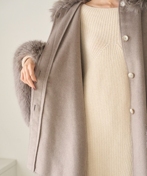 ファー付きミドルケープコート（その他アウター）｜SNIDEL（スナイデル