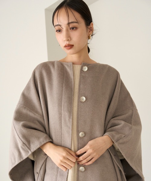 ファー付きミドルケープコート（その他アウター）｜SNIDEL（スナイデル