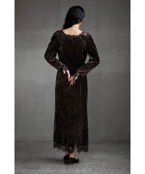 クラッシュベロアランジェリー風ドレス（ドレス）｜etoll.（エトル）の