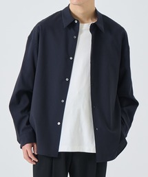 STUDIOUS 長袖ストライプシャツ　ネイビー STUDIOUS（ステュディオス）の「【STUDIOUS】ストライプクルー