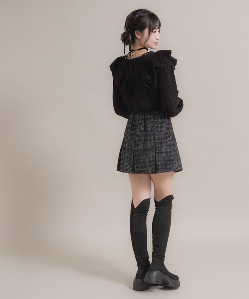 パールチェーンツイードプリーツスカート（スカート）｜DearMyLoveRose