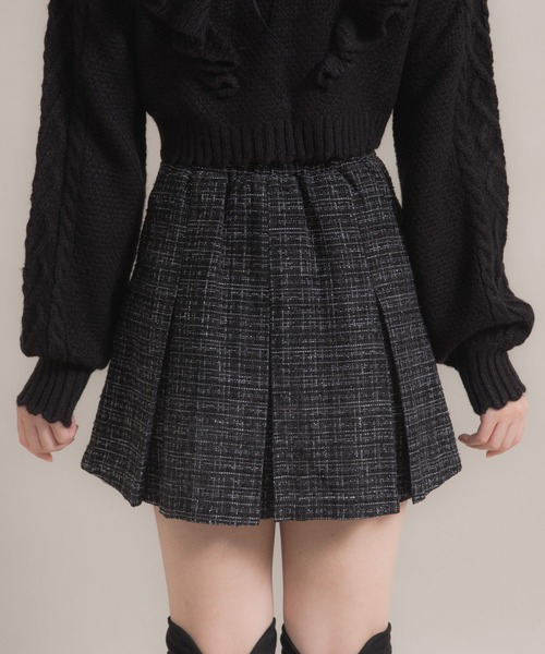 パールチェーンツイードプリーツスカート（スカート）｜DearMyLoveRose