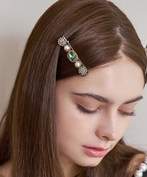 Mela Bianca（メラビアンカ）の「Mela Bianca/メラビアンカ 韓国 クリスタル パール アンティーク レナ ミニ ヘアクリップ ヘアピン バレッタ ヘアアクセサリー Lena Hair Clip Mini（バレッタ/ヘアクリップ）」