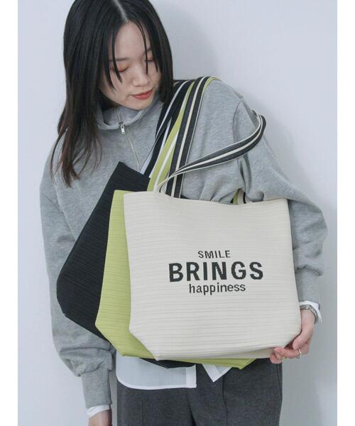 Samansa Mos2 blue（サマンサモスモスブルー）の「ロゴニットトートバッグ（ハンドバッグ・レディース・ブラック/グリーン/キナリ・F）」の22枚目の写真