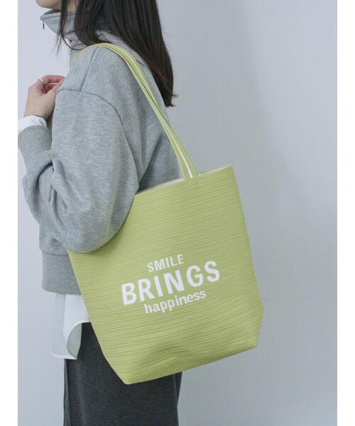 Samansa Mos2 blue（サマンサモスモスブルー）の「ロゴニットトートバッグ（ハンドバッグ・レディース・ブラック/グリーン/キナリ・F）」の17枚目の写真