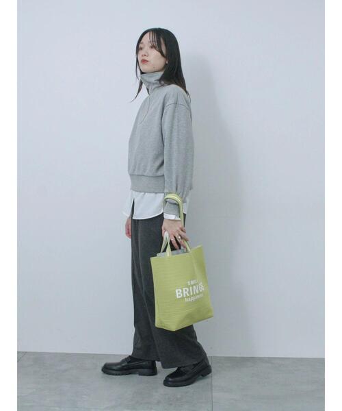 Samansa Mos2 blue（サマンサモスモスブルー）の「ロゴニットトートバッグ（ハンドバッグ・レディース・ブラック/グリーン/キナリ・F）」の19枚目の写真