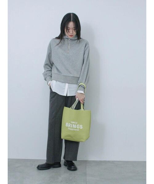 Samansa Mos2 blue（サマンサモスモスブルー）の「ロゴニットトートバッグ（ハンドバッグ・レディース・ブラック/グリーン/キナリ・F）」の20枚目の写真