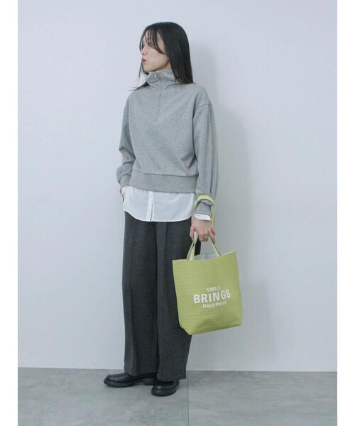 Samansa Mos2 blue（サマンサモスモスブルー）の「ロゴニットトートバッグ（ハンドバッグ・レディース・ブラック/グリーン/キナリ・F）」の21枚目の写真