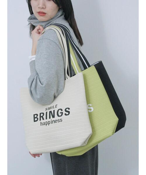 Samansa Mos2 blue（サマンサモスモスブルー）の「ロゴニットトートバッグ（ハンドバッグ・レディース・ブラック/グリーン/キナリ・F）」の10枚目の写真