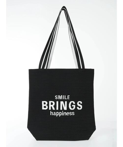 Samansa Mos2 blue（サマンサモスモスブルー）の「ロゴニットトートバッグ（ハンドバッグ・レディース・ブラック/グリーン/キナリ・F）」の13枚目の写真