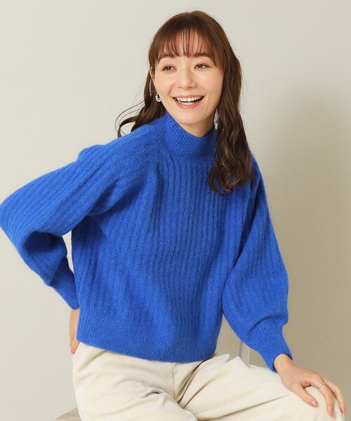 ITS'DEMO（イッツデモ）の「◆【マシンウォッシャブル】ふわもちリブニット（ニット/セーター・レディース・パープル/ライトブルー/ブルー/レッド系1・00）」の2枚目の写真