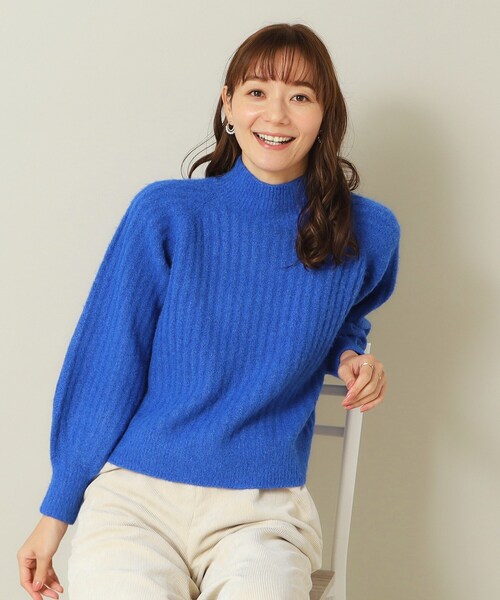 ITS'DEMO（イッツデモ）の「◆【マシンウォッシャブル】ふわもちリブニット（ニット/セーター・レディース・パープル/ライトブルー/ブルー/レッド系1・00）」の5枚目の写真