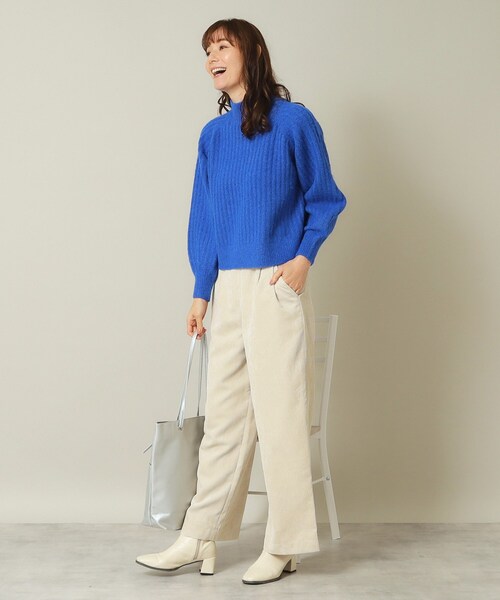 ITS'DEMO（イッツデモ）の「◆【マシンウォッシャブル】ふわもちリブニット（ニット/セーター・レディース・パープル/ライトブルー/ブルー/レッド系1・00）」の7枚目の写真