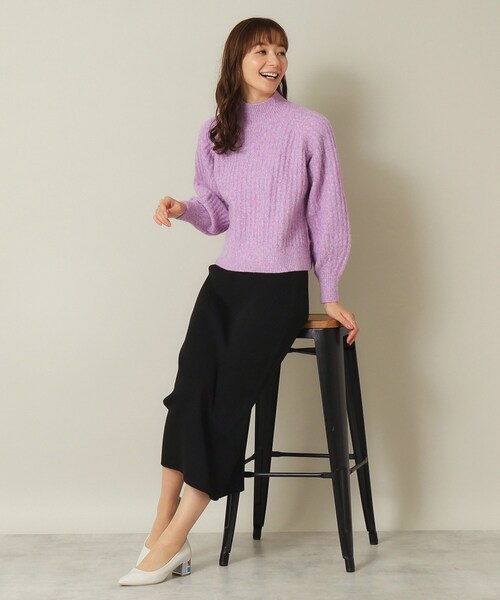 ITS'DEMO（イッツデモ）の「◆【マシンウォッシャブル】ふわもちリブニット（ニット/セーター・レディース・パープル/ライトブルー/ブルー/レッド系1・00）」の10枚目の写真