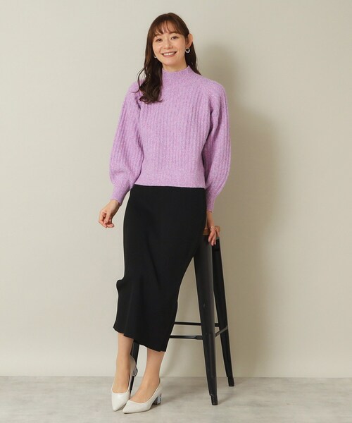 ITS'DEMO（イッツデモ）の「◆【マシンウォッシャブル】ふわもちリブニット（ニット/セーター・レディース・パープル/ライトブルー/ブルー/レッド系1・00）」の11枚目の写真