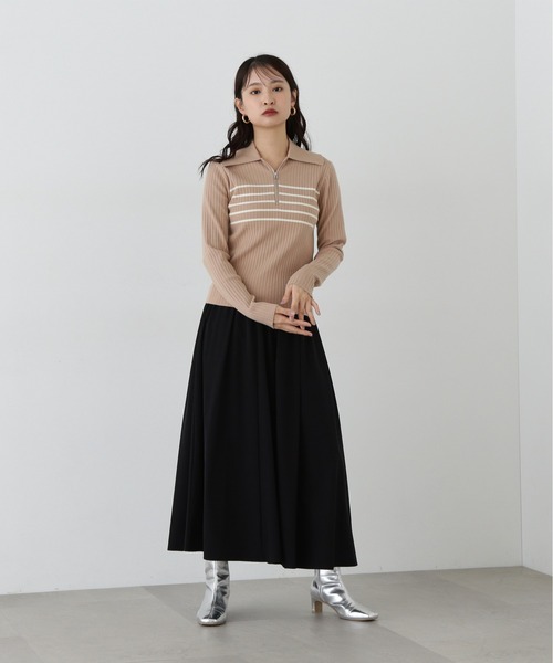 N.（N. Natural Beauty Basic）（エヌエヌナチュラルビューティーベーシック）の「ハーフジップニット（ニット/セーター・レディース・オフホワイト/ライトグリーン/ベージュ・MEDIUM）」の15枚目の写真