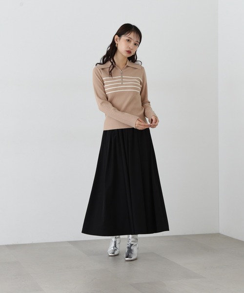 N.（N. Natural Beauty Basic）（エヌエヌナチュラルビューティーベーシック）の「ハーフジップニット（ニット/セーター・レディース・オフホワイト/ライトグリーン/ベージュ・MEDIUM）」の16枚目の写真