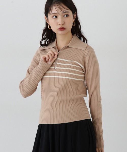 N.（N. Natural Beauty Basic）（エヌエヌナチュラルビューティーベーシック）の「ハーフジップニット（ニット/セーター・レディース・オフホワイト/ライトグリーン/ベージュ・MEDIUM）」の17枚目の写真